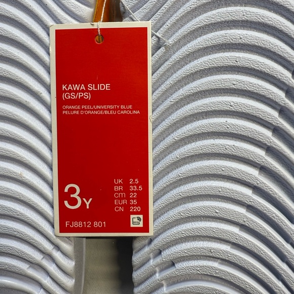 Nike Kids Bright Orange and Sky Blue Slide Sandals 3Y, 5Y & 11C - new with tags - Picture 4 of 6